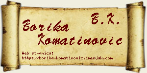 Borika Komatinović vizit kartica